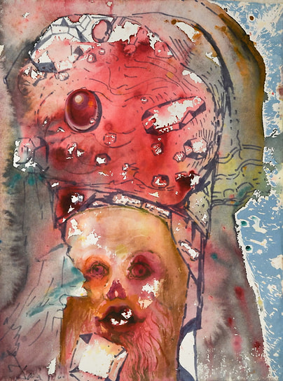 Сальвадора Дали. Акварельный рисунок Vecchio Sultano («Старый султан»), 1966