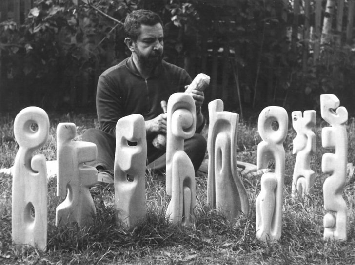 Вадим Сидур в Алабино, 1960-е. Фото: Эдуард Гладков