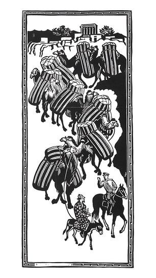Владимир Фаворский. Гравюра «Разговор о порохе», 1942
