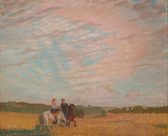 Борис Кустодиев. «Прогулка верхом», 1915