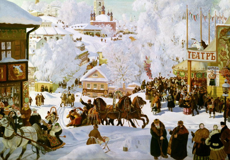 Борис Кустодиев. «Масленица (Масленичное катание)»,  1919