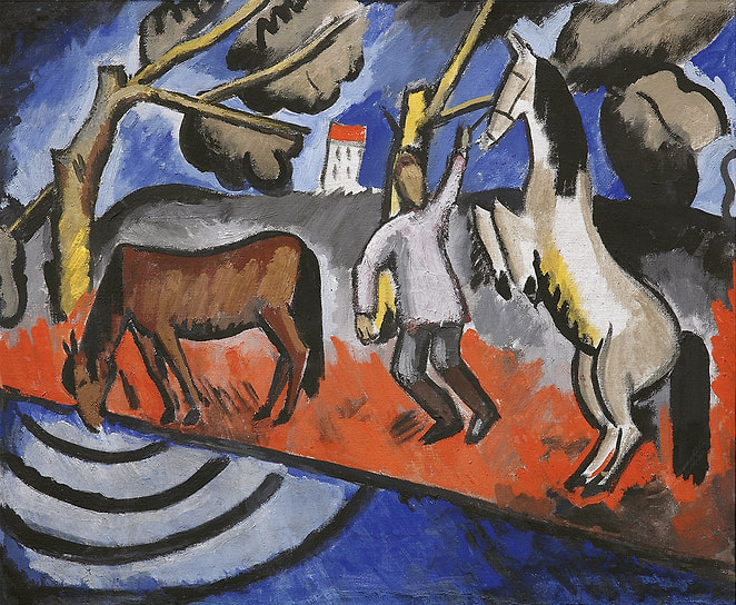 Александр Русаков. «Лошади на водопое», 1923–1925