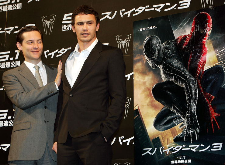 С актером Джеймсом Франко на премьере фильма «Человек-паук 3» в Токио, 2007 год