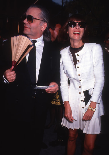 С Карлом Лагерфельдом на благотворительном вечере в Bergdorf Goodman, Нью-Йорк, 1991