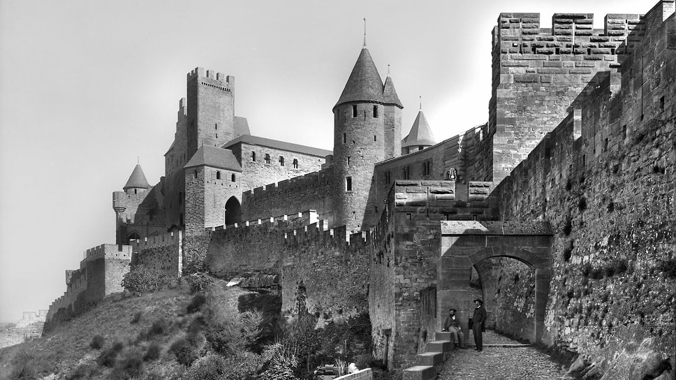 Ворота Од в Каркассоне, около 1900