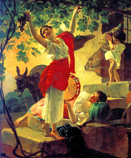 Карл Брюллов. «Девушка, собирающая виноград в окрестностях Неаполя», 1827