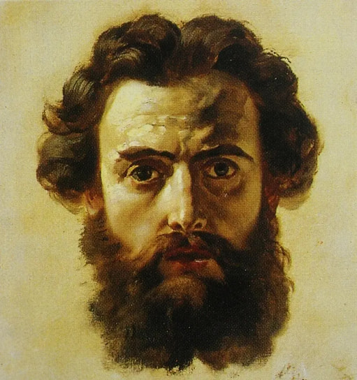 Карл Брюллов. «Мужская голова. Этюд головы Иоанна Крестителя для росписи центрального купола Исаакиевского собора», 1843–1847