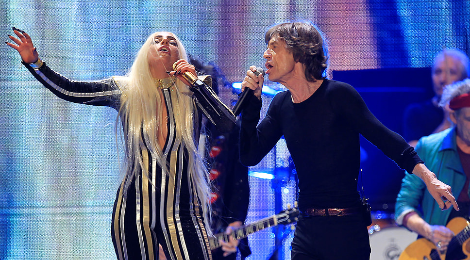 С певицей Леди Гагой во время финального концерта The Rolling Stones в рамках тура «50 and Counting» в Ньюарке (США), 2012 год