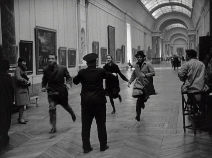 Кадр из фильма «Банда аутсайдеров», режиссер Жан-Люк Годар, 1964