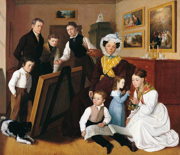Леопольд Штёбер. «Молодой художник с семьей», 1827