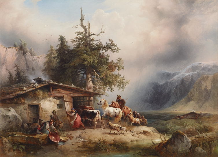 Фридрих Гауэрман. «Возвращение домой перед бурей», 1845
