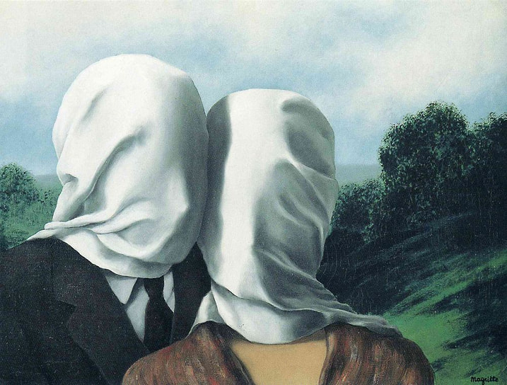 Рене Магритт. «Влюбленные», 1928