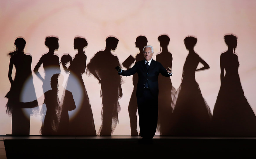 Джорджо Армани после показа коллекции Giorgio Armani Prive Nude и презентации выставки Eccentrico, Нью-Йорк, 2013