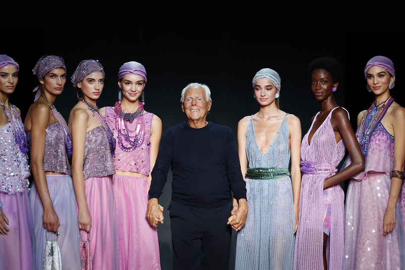 Джорджо Армани на показе мод Emporio Armani в рамках Недели моды в Милане, 2023