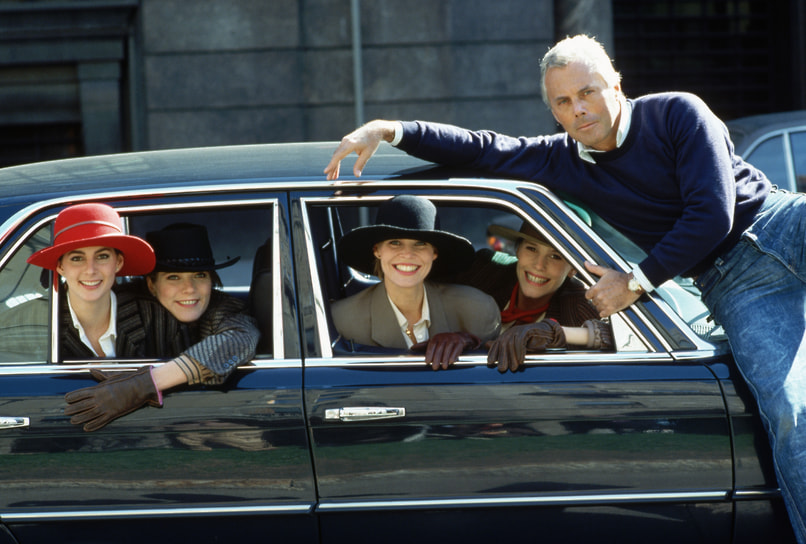 Джорджо Армани с моделями, 1982