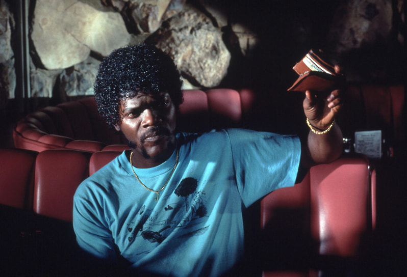 Сэмюэл Л. Джексон в фильме «Криминальное чтиво», режиссер Квентин Тарантино, 1994