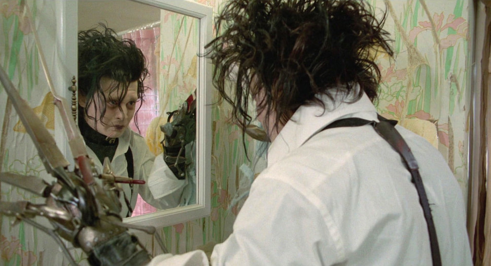 Джонни Депп в фильме «Эдвард Руки-Ножницы», режиссер Тим Бёртон, 1990