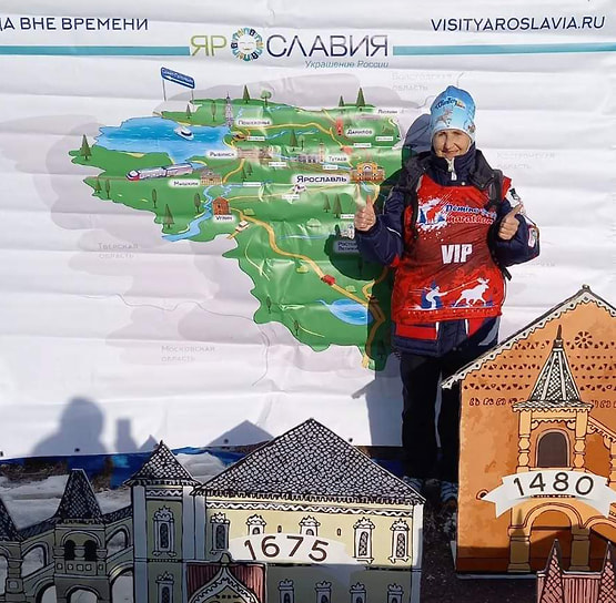 Людмила Колобанова на Деминском лыжном марафоне