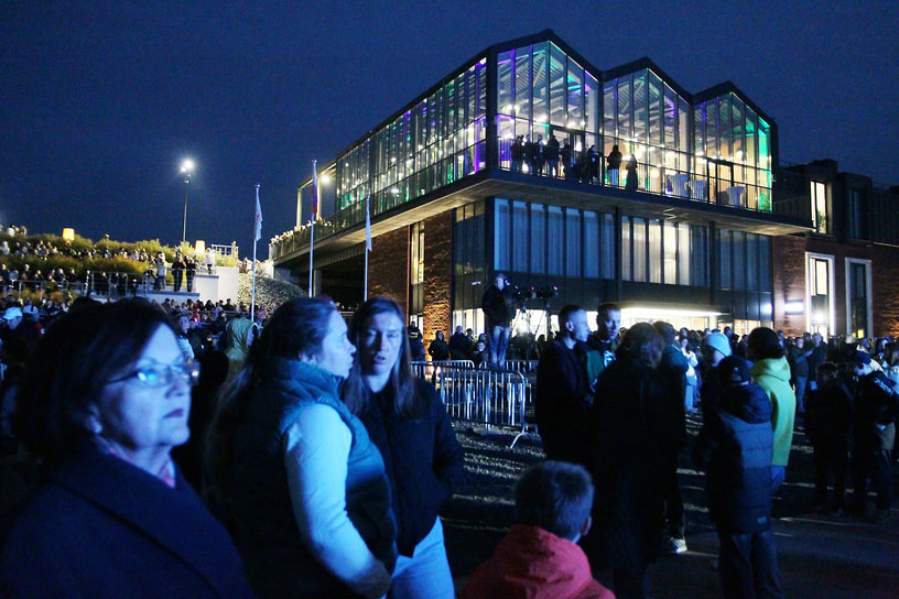 Церемония открытия отреставрированной гиперболоидной башни инженера Владимира Шухова на территории индустриально-туристического центра «Шухов-парк» в Выксе