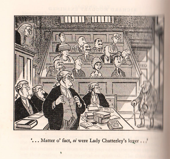 Суд над «Любовником леди Чаттерлей»: Regina v. Penguin Books Limited — стенограмма судебного процесса. Иллюстрация Пола Хогарта, 1961 