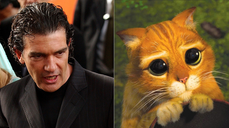 Антонио Бандерас озвучил Кота в сапогах в мультфильме «Шрек 2» (2003)