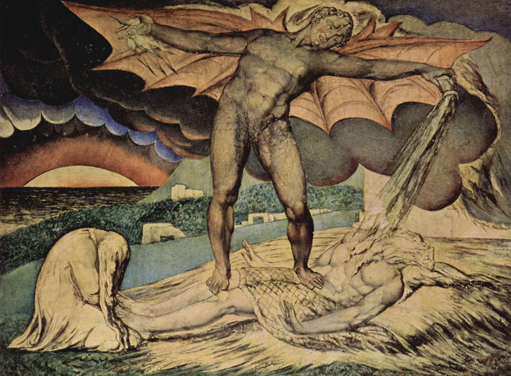 Уильям Блейк. «Сатана поражает Иова проказой», 1826–1827