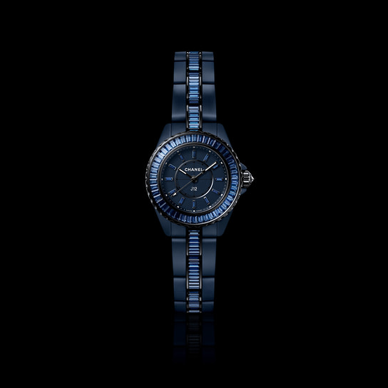 Chanel J12 Bleu 28 mm Sapphires