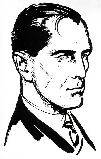 Ян Флеминг. Набросок портрета Джеймса Бонда, 1957–1958