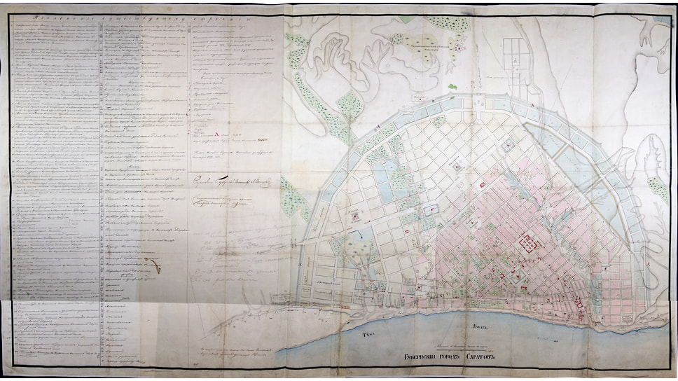 Губернский город Саратов, карта 1812 года