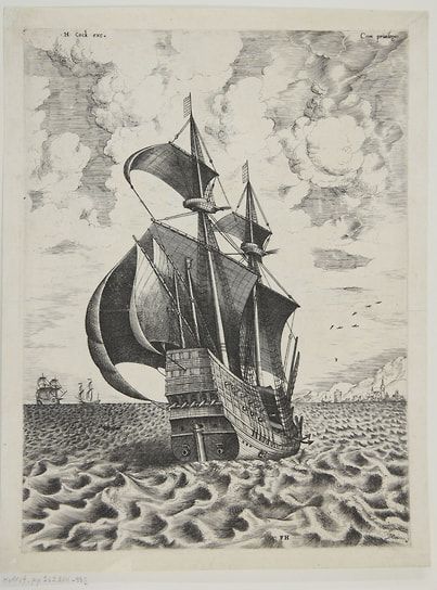 Франс Гюйс (Хейс) (гравер), Питер Брейгель (автор рисунка). «Морские суда», 1564–1565