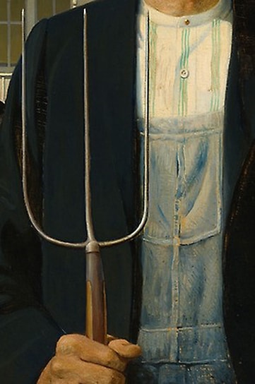 Грант Вуд. Фрагмент картины «Американская готика», 1930