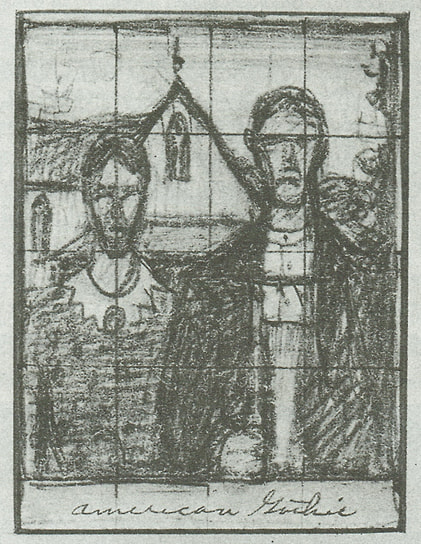 Грант Вуд. Эскиз к картине «Американская готика», 1930