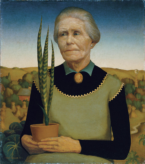 Грант Вуд. «Женщина с цветком», 1929